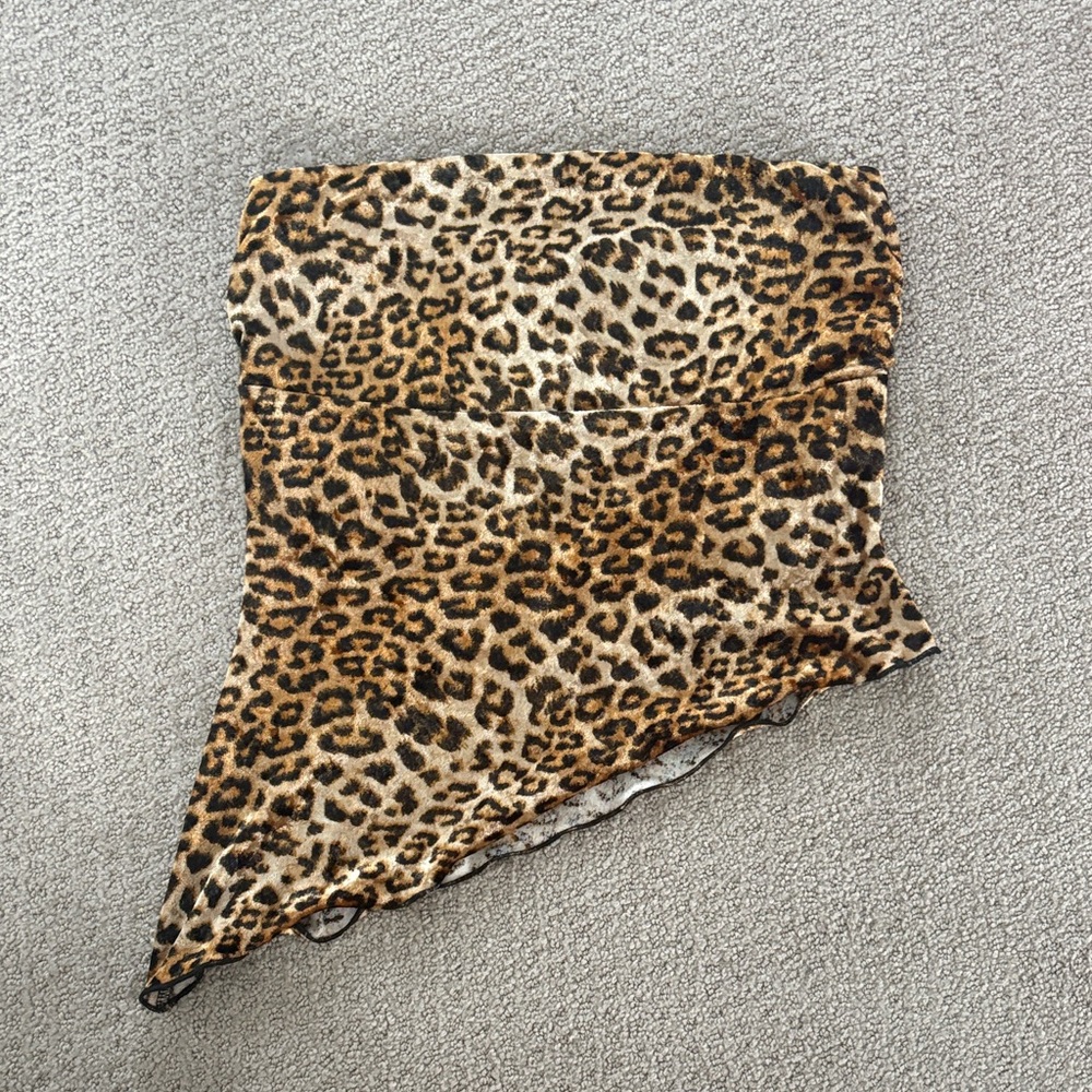 Leopard Print Asymmetrical Shirt